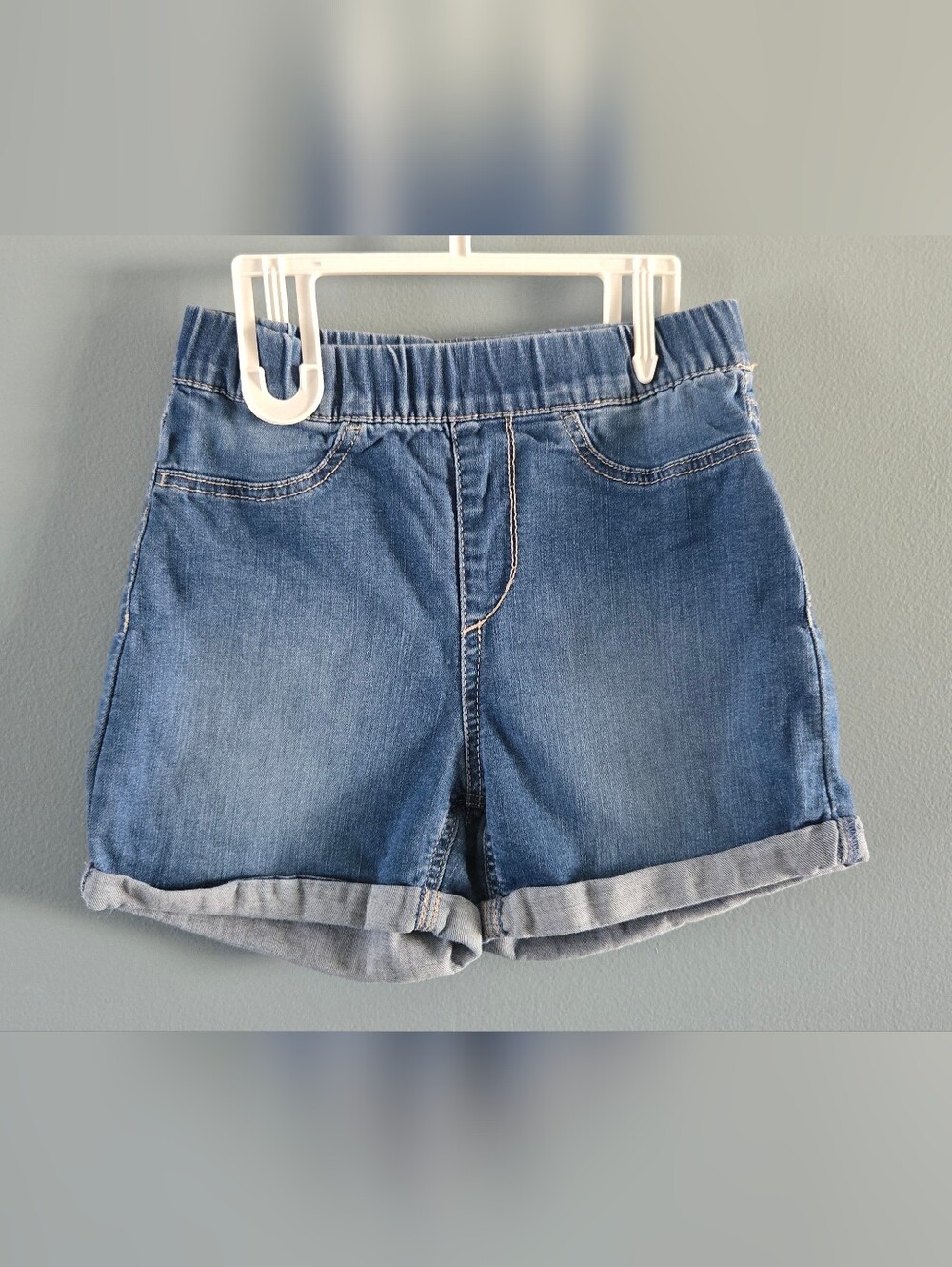 H&M Denim Roll-Cuff Shorts in Blue Girls (8-9)